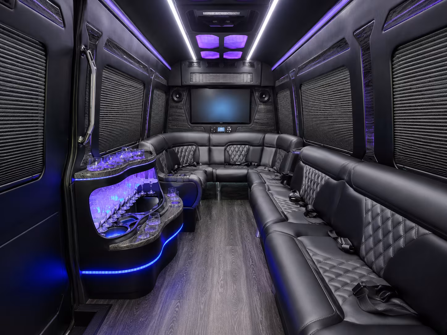 chino hills 40 passenger party bus inside